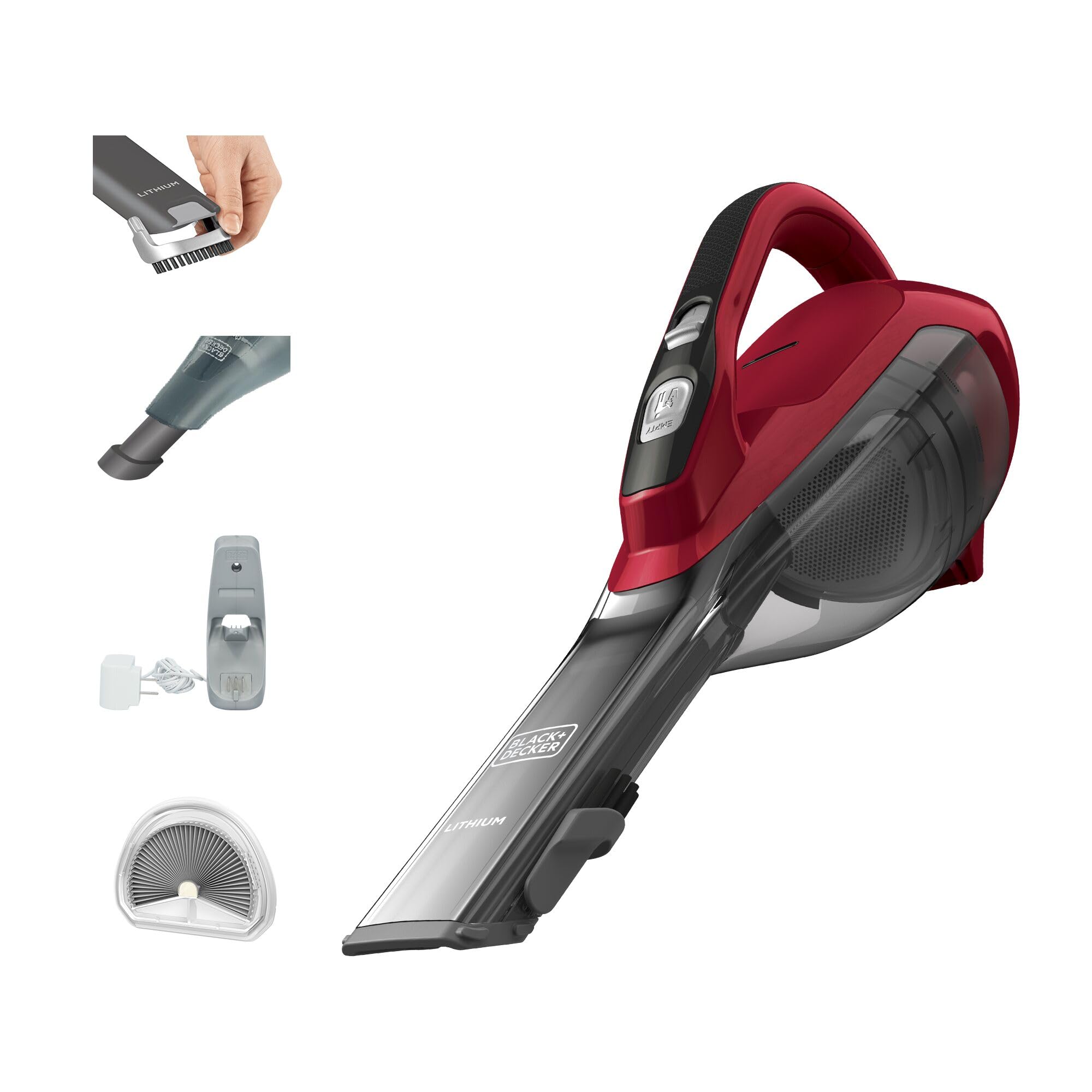BLACK+DECKER Dustbuster Handheld Vacuum, Cordless, Chili Red